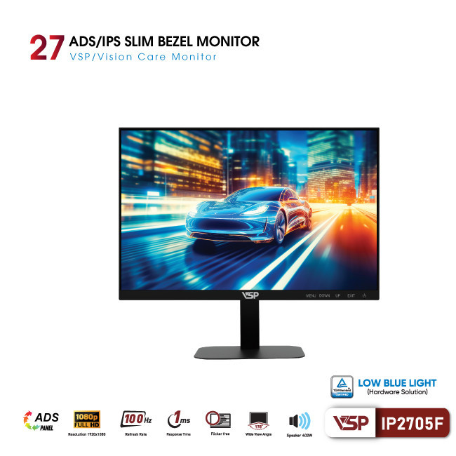 Màn hình VSP IP2705F | 27 inch, Full HD, IPS, 100Hz, 1ms