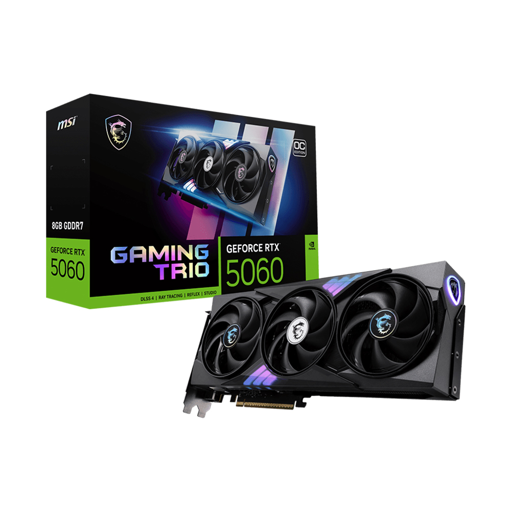 Card màn hình MSI GeForce RTX 5060 8G GAMING TRIO OC (8GB GDDR7)