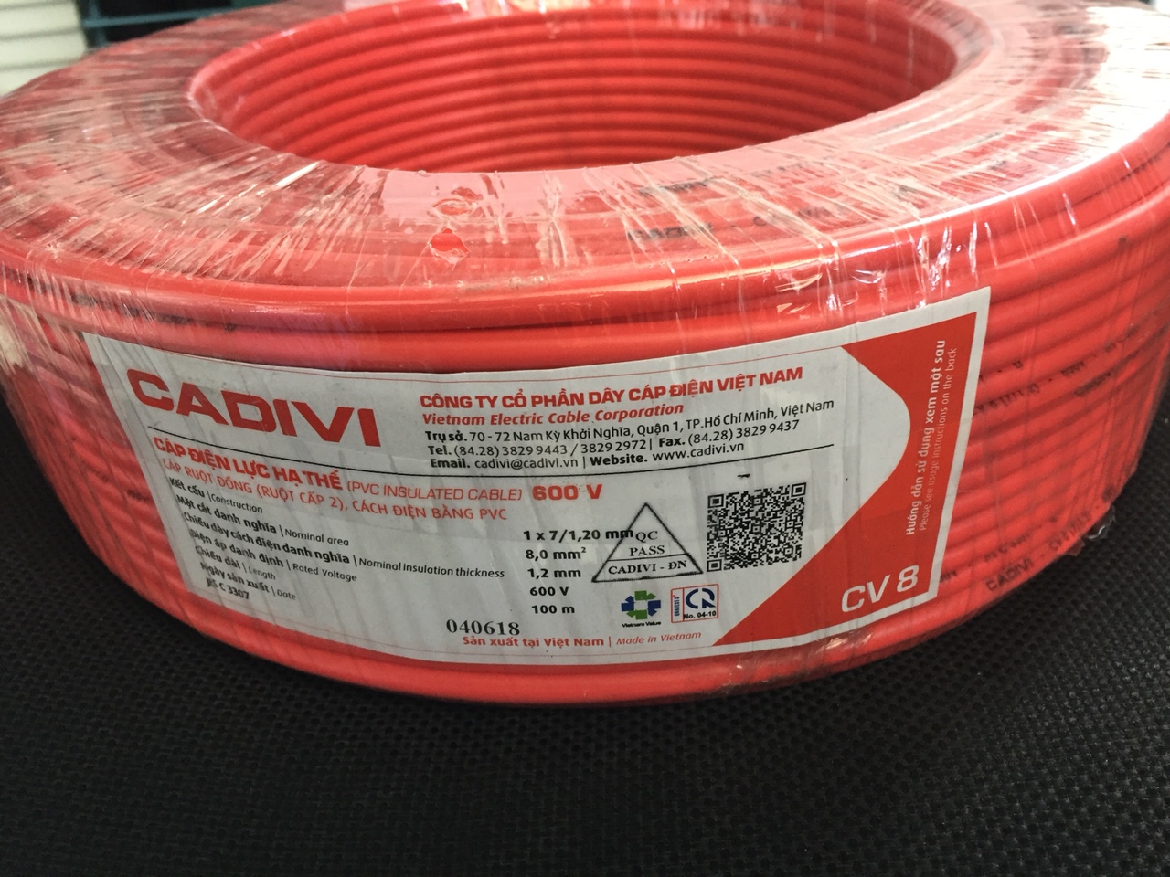 Dây điện Cadivi CV 8.0 - 0,6/1kV