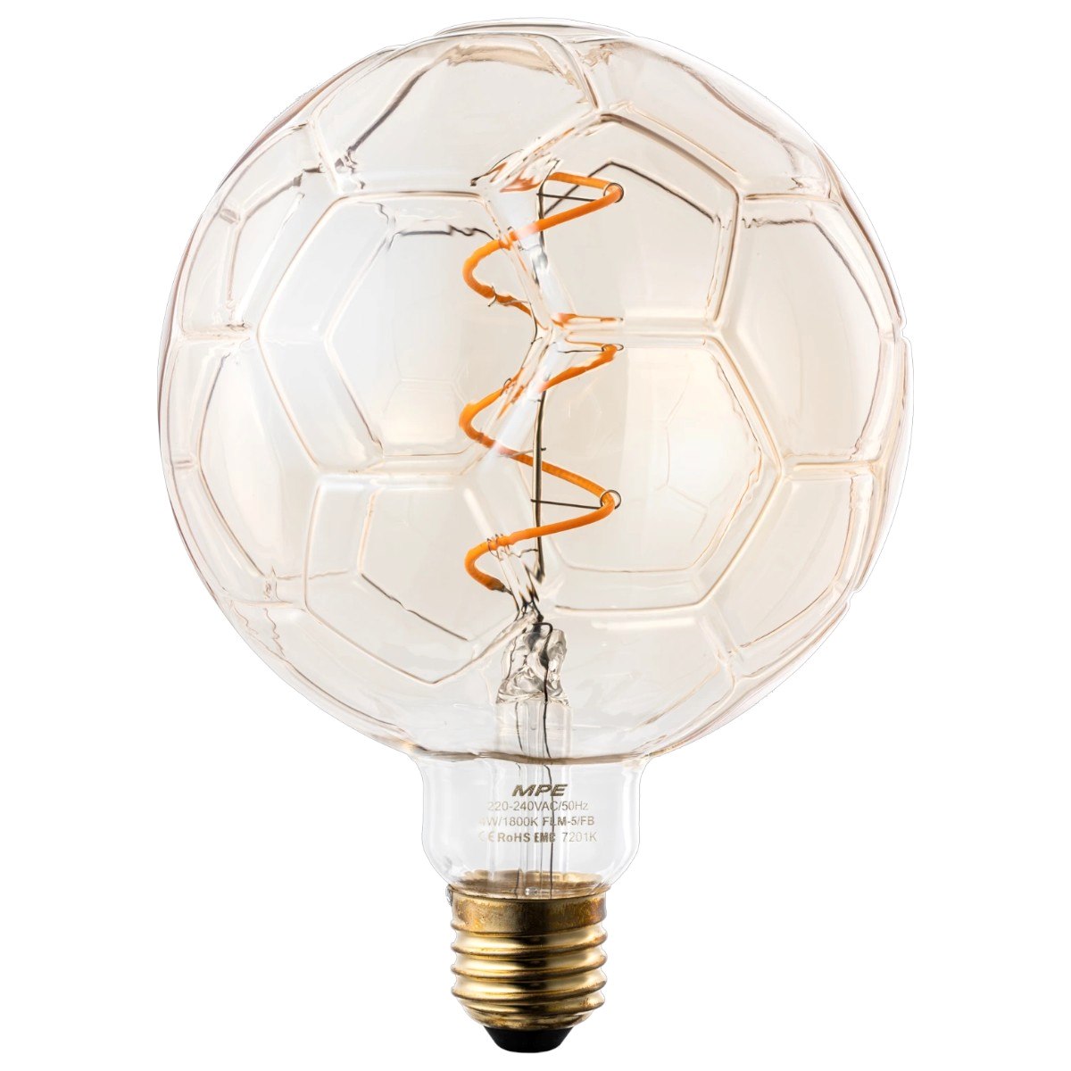 LED Bulb Filament hình trái banh thân đèn màu Amber 4W ánh sáng vàng FLM-5/FB